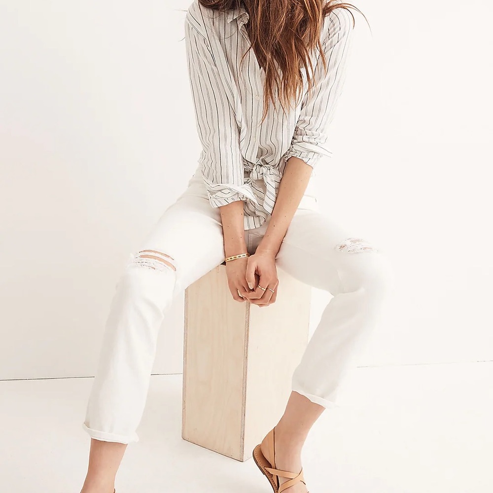 Madewell White Slim Boyjean Jeans